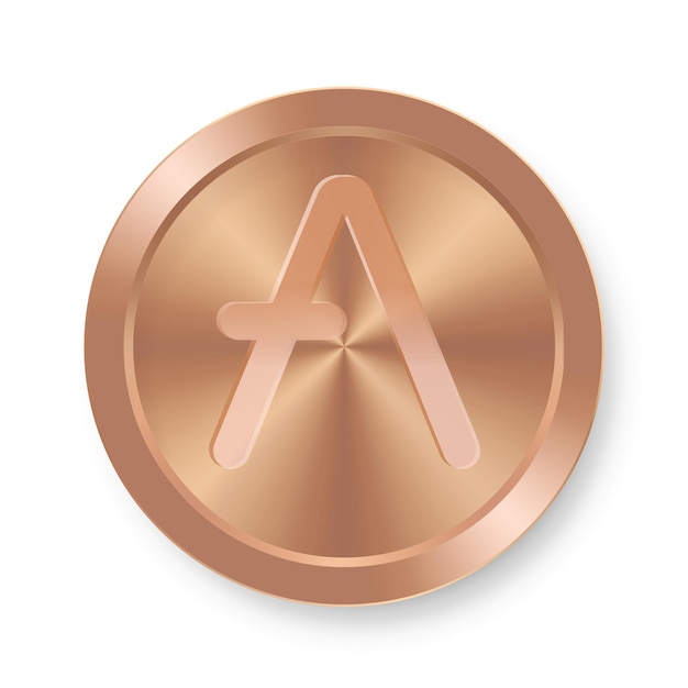 Bronze coin of aave concept of internet web cryptocurrency aave medal