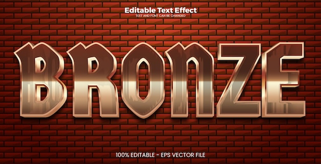 Bronze editable text effect in modern trend style