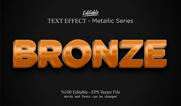 Bronze editable text effect vector