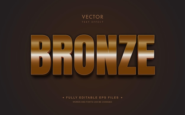 Vector bronze editable vector text effect