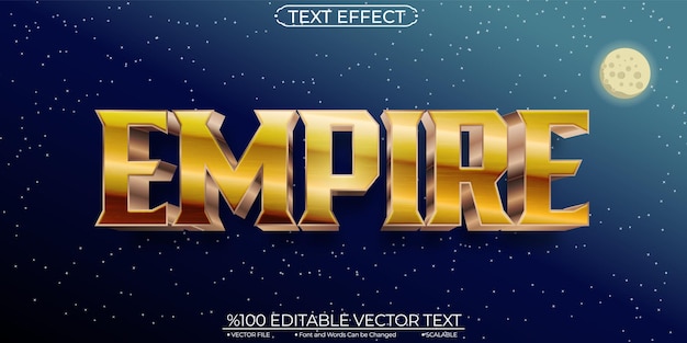 Bronze and gold empire editable and scalable vector text effect