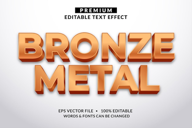 Bronze Metal, Editable Text Effect Font style