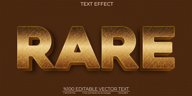 Bronze Rare Editable and Scalable Template Vector Text Effect