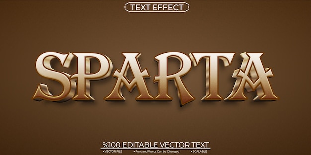 Bronze sparta bewerkbaar en schaalbaar vectorteksteffect