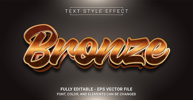 Bronze Text Style Effect Editable Graphic Text Template