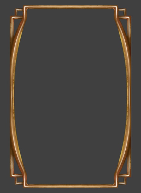 Bronze vertical frame. vector drawing.  layout of a framed photo. vertical modern frame. blank photo