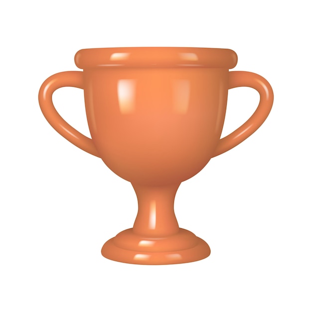 Bronzen trofee cup winnaar prijs kampioenschap award 3D illustratie in realistische stijl Vector sport competitie 3e plaats prijs succes concept Toernooi en kampioenschap beker