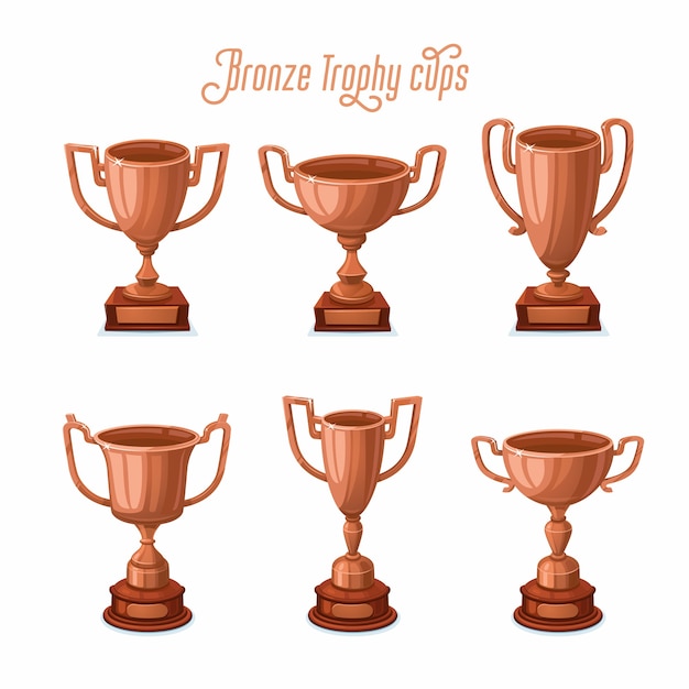 Bronzen trofee cups