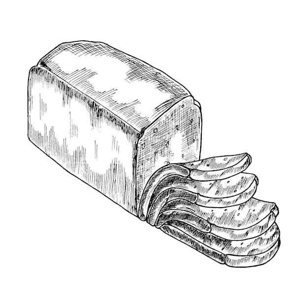 Brood bakkerij pictogram gesneden vers tarwebrood geïsoleerd op een witte achtergrond