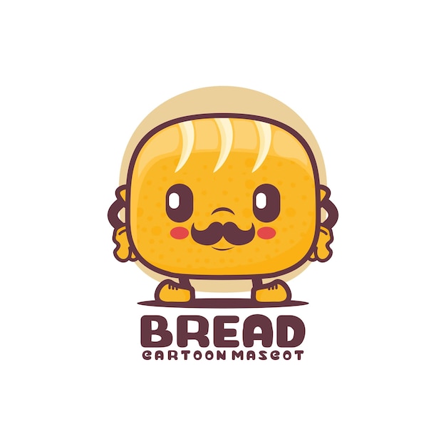 Brood cartoon mascotte voedsel vectorillustratie