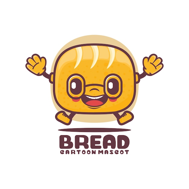 Brood cartoon mascotte voedsel vectorillustratie