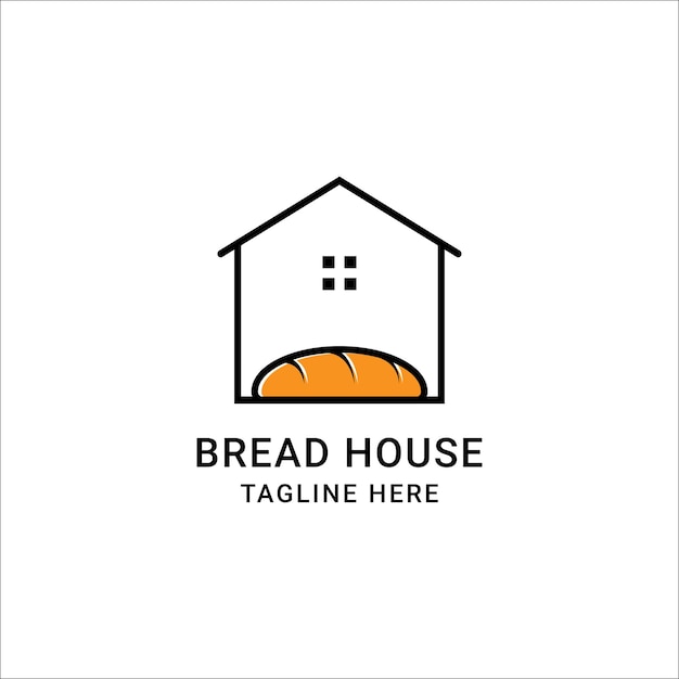 Brood huis logo ontwerp sjabloon vector