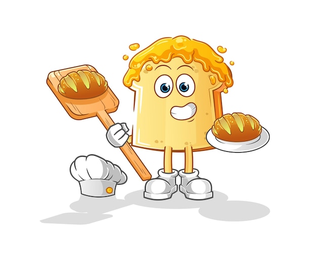 brood met honing bakker met brood. cartoon mascotte vector