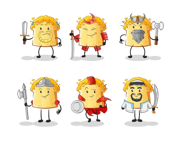 Vector brood met honing krijger groep karakter cartoon mascotte vector
