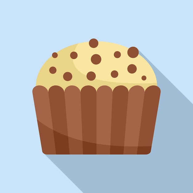 Brood muffin pictogram platte vector Cake voedsel zoete chip