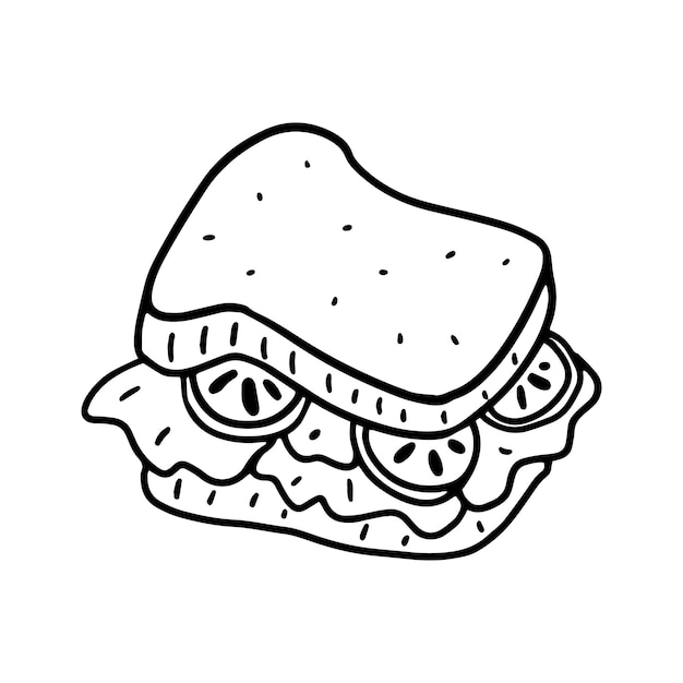Vector broodje in doodle-stijl