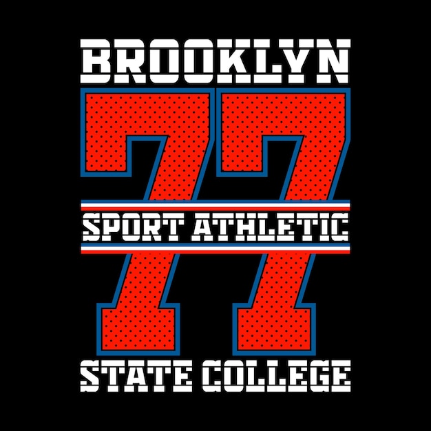 brooklyn athletic slogan typography graphic illustration vector art style vintage