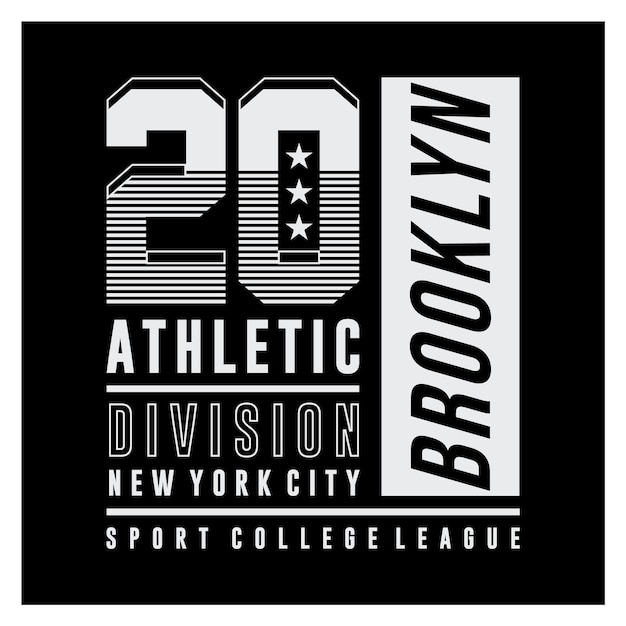 Brooklyn atletische divisie typografie grafisch t-shirtontwerp