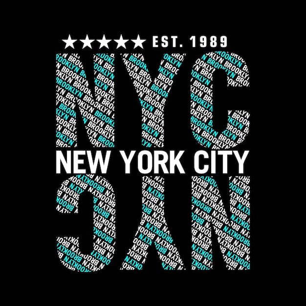 BROOKLYN BKLYN ontwerp typografie vector grafische illustratie voor het bedrukken van t-shirts en anderen