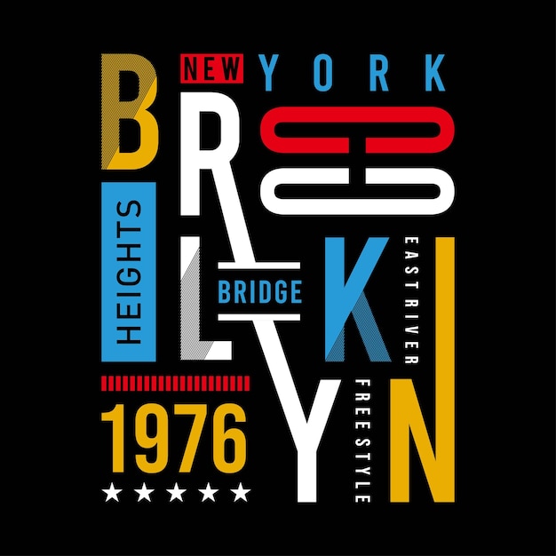 Brooklyn bridge typography design for print tshirt