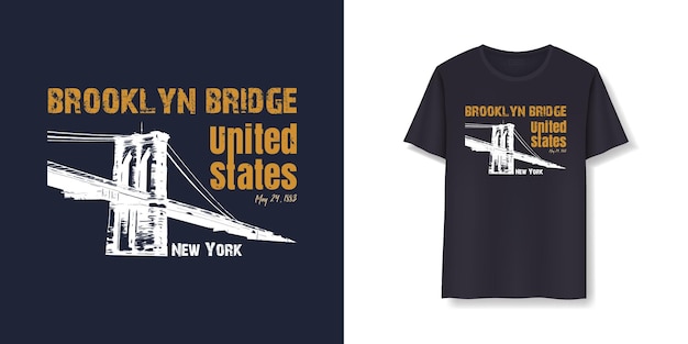 Brooklyn Bridge united states tshirt design