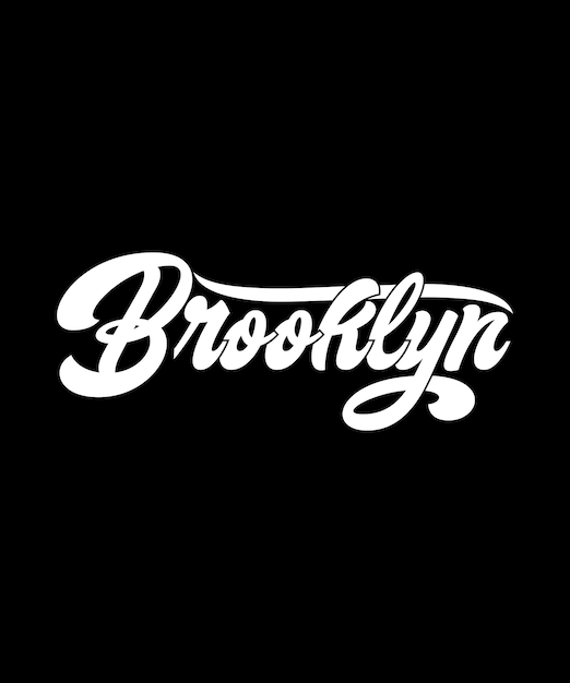 Vettore disegno della maglietta di calligrafia di brooklyn