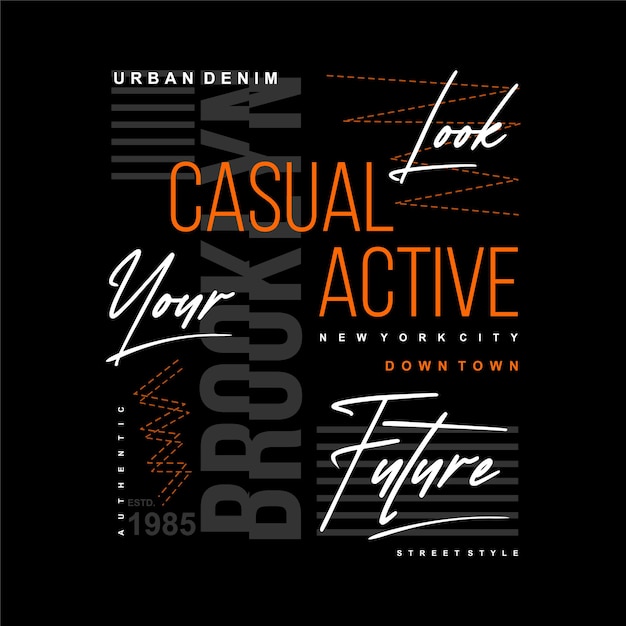 brooklyn casual active graphic typography vector print