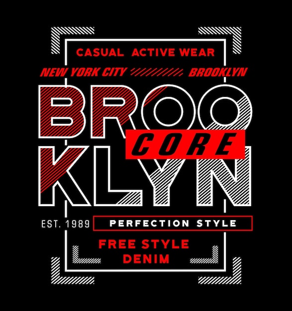 Brooklyn design Typografie Vector belettering voor T-shirt Design