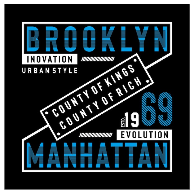 Brooklyn evolution typography for t shirt print