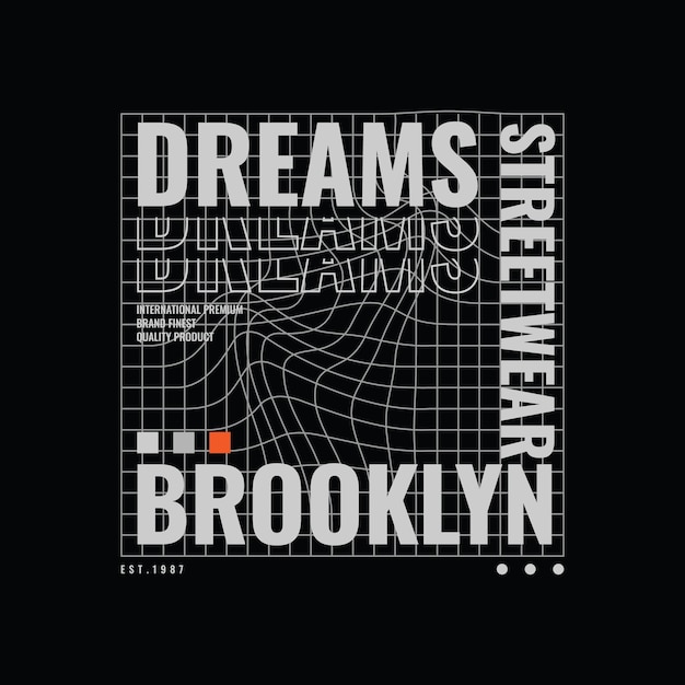 BROOKLYN illustratie typografie. perfect voor het ontwerpen van t-shirts