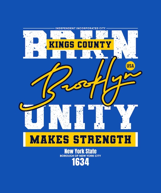 Brooklyn kings county typografie slogan kleding abstract ontwerp vector print illustratie