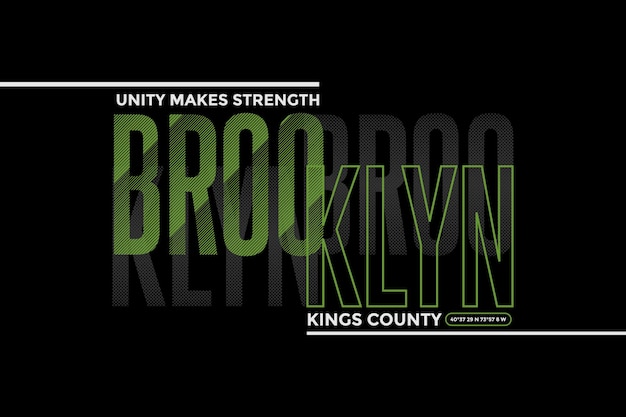 Brooklyn kings county tipografia slogan abbigliamento disegno astratto stampa vettoriale illustrazione