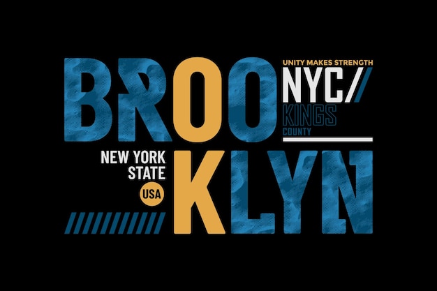 Brooklyn Kings county typography slogan apparels abstract design vector print illustration