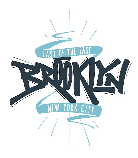 Brooklyn Mew York belettering typografie tshirt graphics