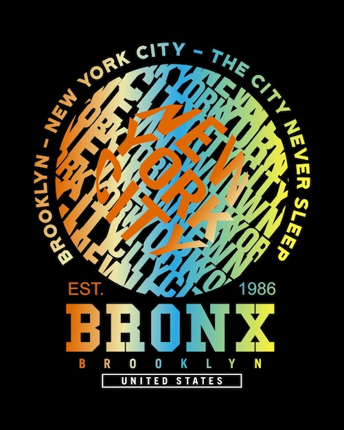 Vettore brooklyn new yok design tipografia grafica vettoriale per t-shirt