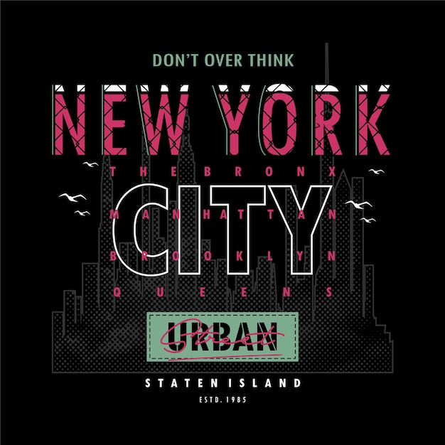 Brooklyn, New York City, tekstframe, grafisch t-shirtontwerp, typografievector, illustratie, casua