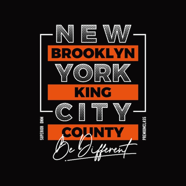 brooklyn new york city typografie illustratie premium vector