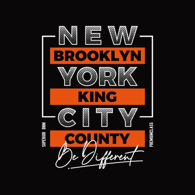 Brooklyn new york city typografie illustratie premium vector