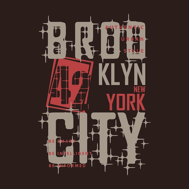 ベクトル ブルックリン ニューヨーク グラフィック tシャツ デザイン タイポグラフィー ベクトル イラスト カジュアル スタイル