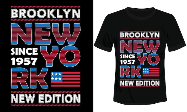 Brooklyn New York New Edition 타이포그래피 T셔츠 디자인 벡터 그림