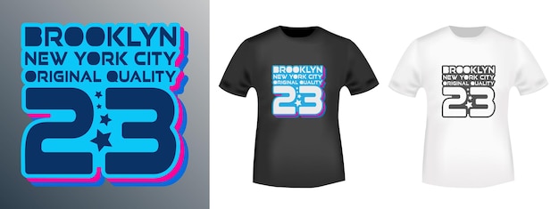 Brooklyn New York ontwerp voor tshirt postzegels tee print applique badge label casual kleding of andere printproducten Vector illustratie