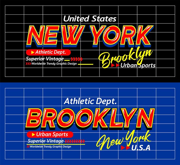 Brooklyn New York urban modern sports typeface superior vintage for print on t shirts etc