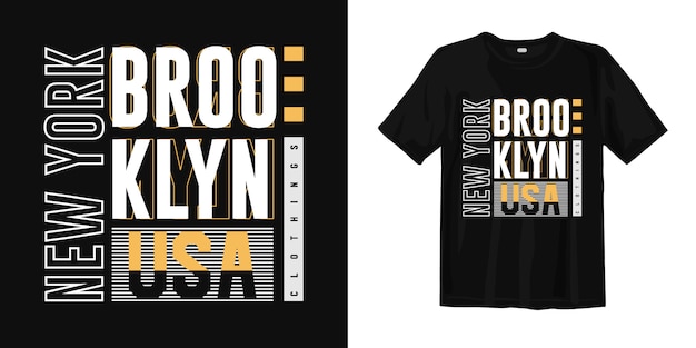 Brooklyn, New York, Verenigde Staten. Trendy typografie t-shirt design