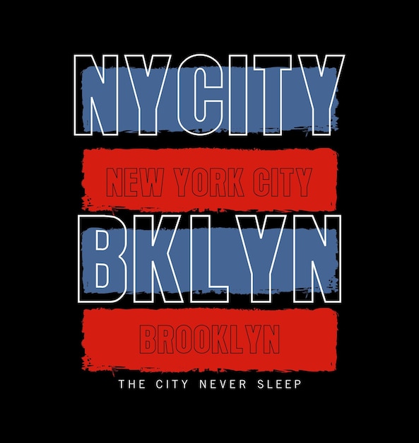 Brooklyn NY City ontwerp typografie vector ontwerp tekst illustratie teken t-shirt afbeeldingen afdrukken