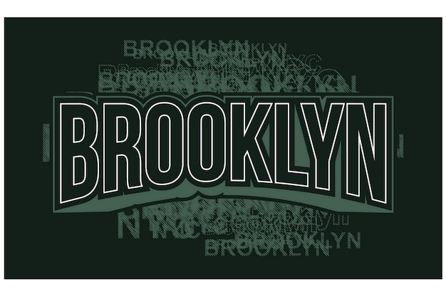 Brooklyn NYC Brush абстрактный типографический дизайн в векторной иллюстрации футболки, одежды и других целей