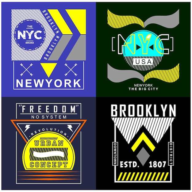 Vector brooklyn,nyc typography design art