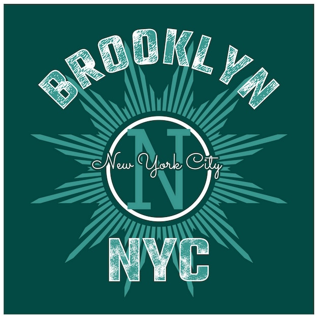 Brooklyn NYC Vintage typografieontwerp in vectorillustratie-t-shirtkleding en ander gebruik