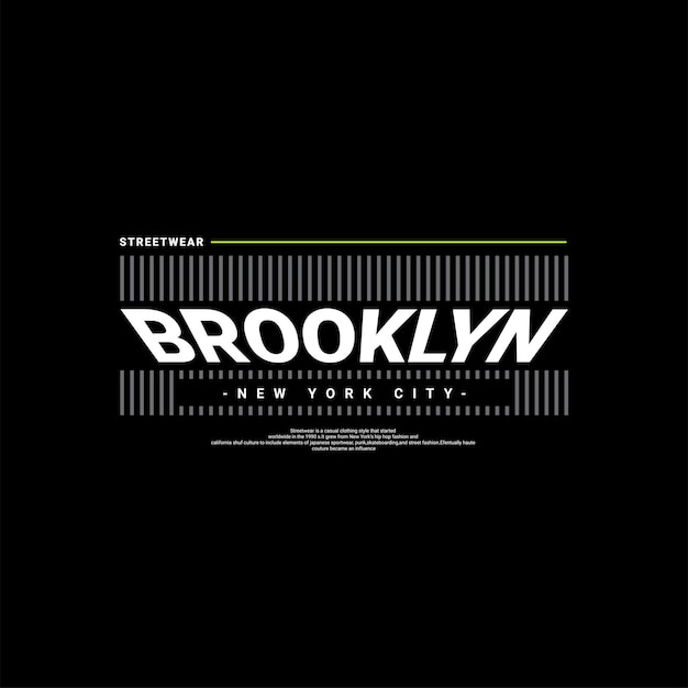 Brooklyn schrijfontwerp, geschikt voor het zeefdrukken van t-shirts, kleding, jassen en andere