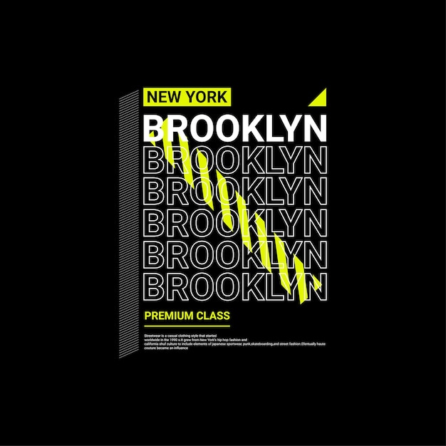 Brooklyn schrijfontwerp, geschikt voor het zeefdrukken van t-shirts, kleding, jassen en andere