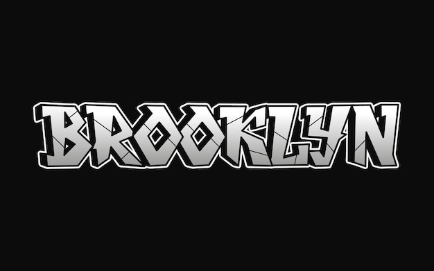 Vector brooklyn single word letters graffiti style